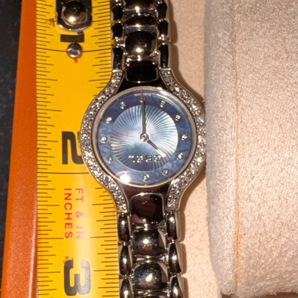 Ladies Women’s EBEL Beluga SS Diamond & Blue Mother of Pearl Wrist Watch w/ Box